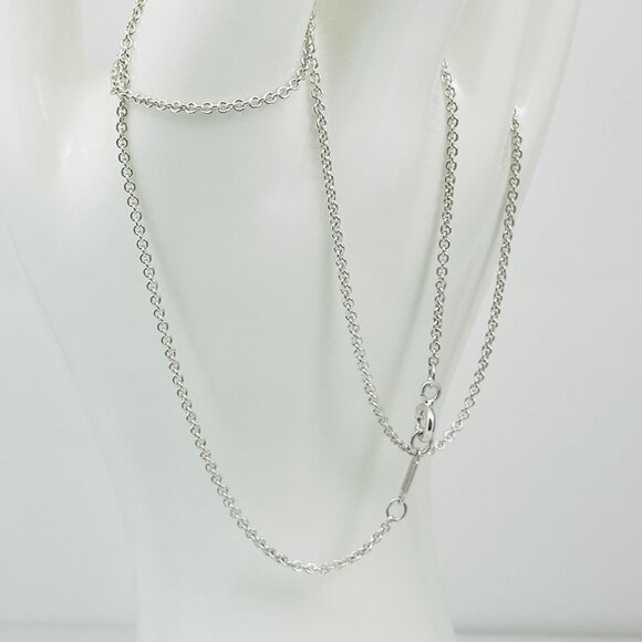 20.5" Tiffany Chain Necklace with 1.5mm Thick Links in Silver Mens Unisex - Picture 1 of 6